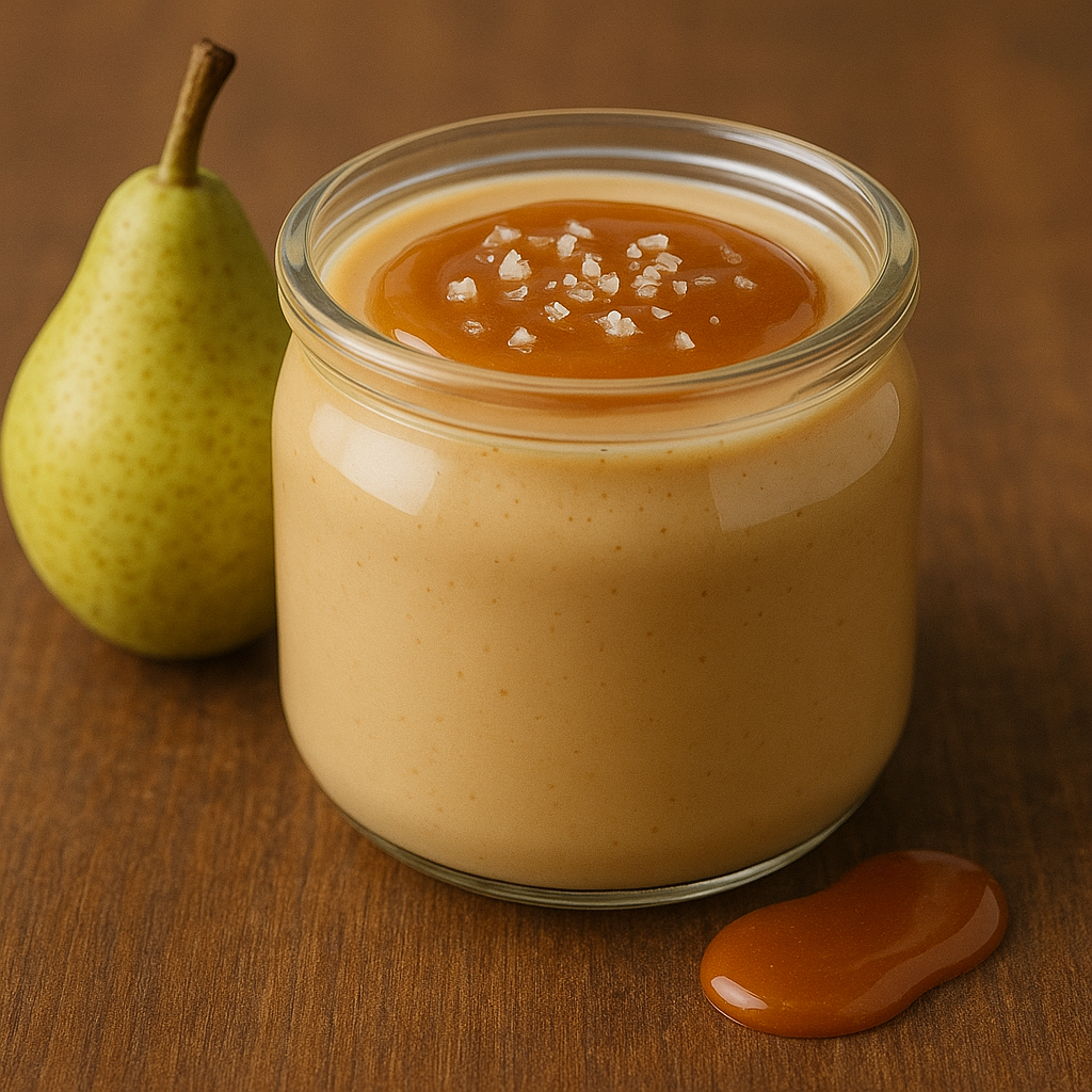 Crème dessert poire caramel beurre salé