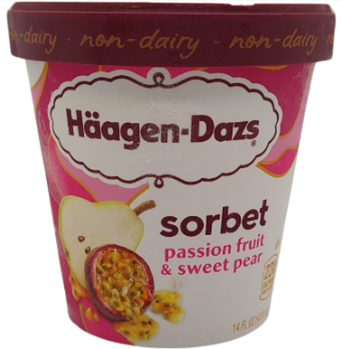 sorbet à la poire et aux fruits de la passion