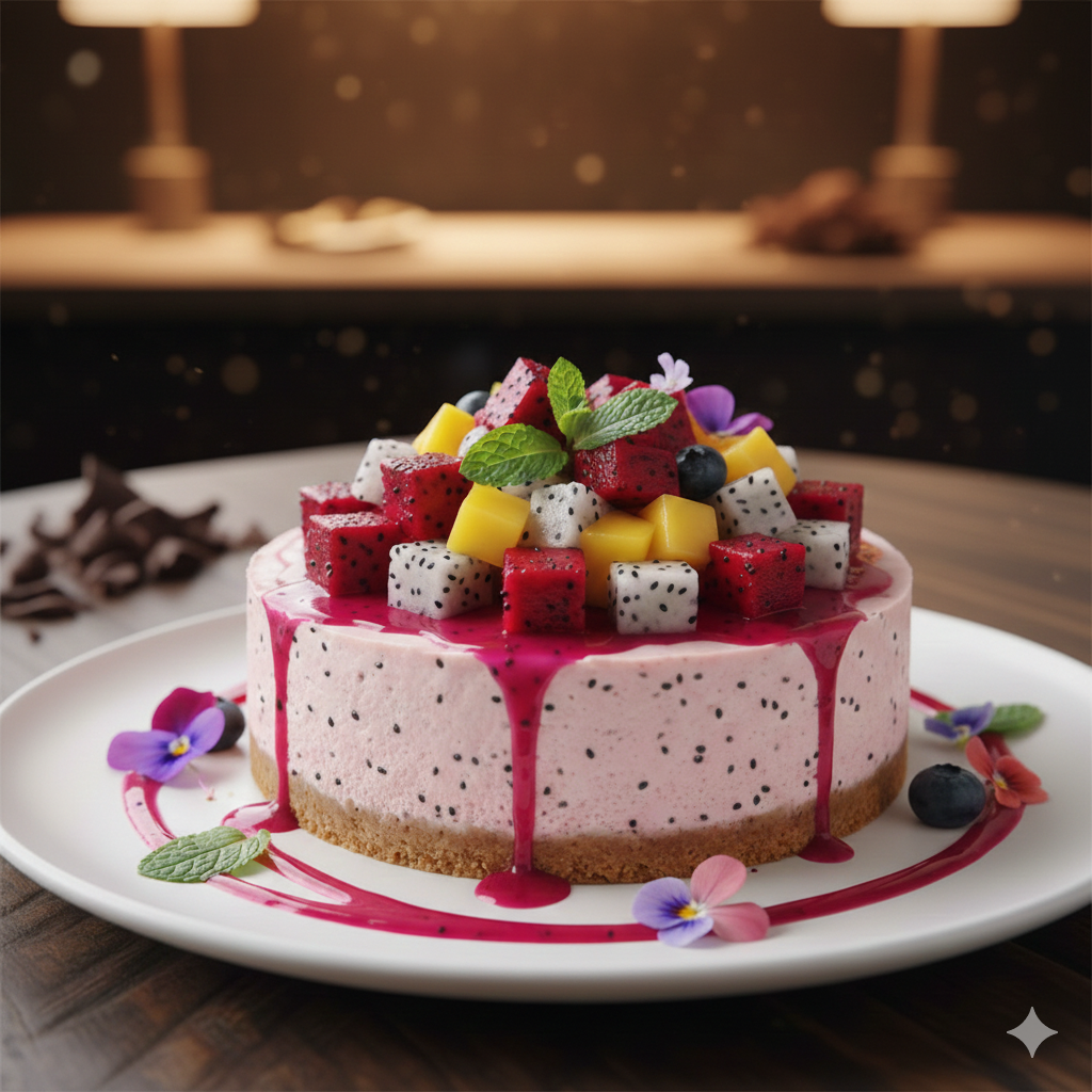 Cheesecake au fruit du dragon